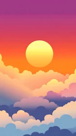 Pastel sunrise ballooning above sherbet cloud kingdoms.