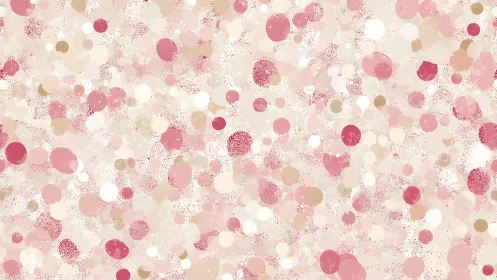 Bubble-whispered confetti drifts in a rosy abstract storm