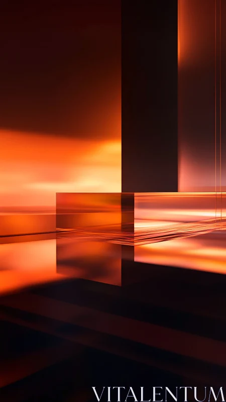 Architectural light planes intersect in a luminous abstract space