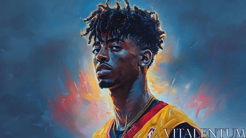 Bold basketball portrait glowing with confident energy.