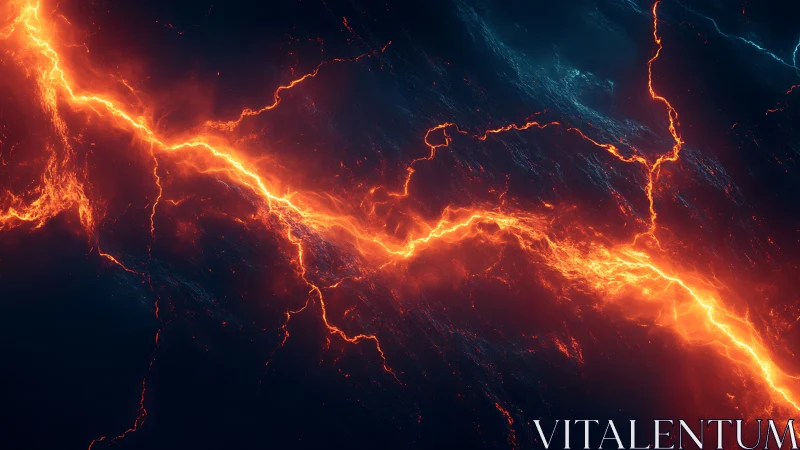 High-Voltage Lightning Discharge Through Fractured Terrain Topology