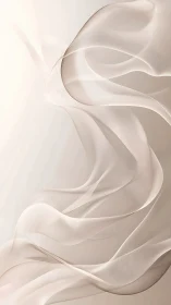 Layered semi-transparent beige fabric waves on pale field.