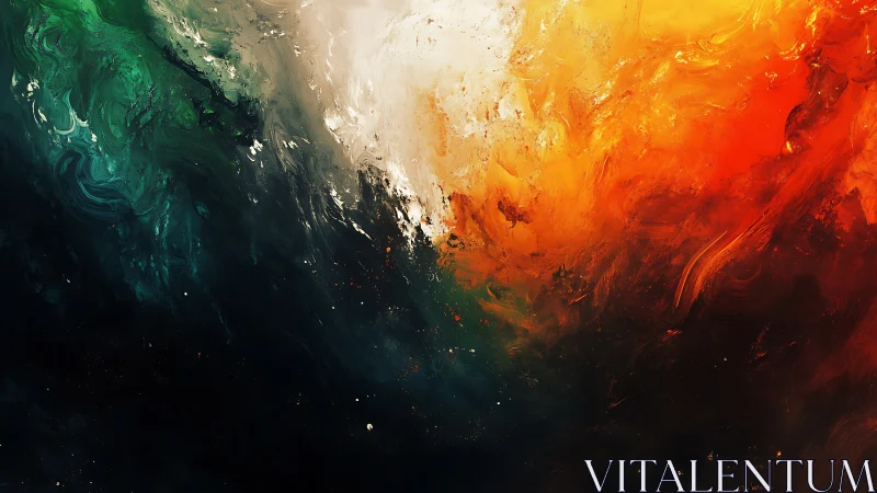 Colorful cosmic waves drift in a warm, swirling embrace