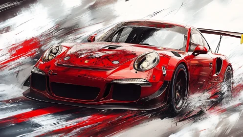 Scarlet track predator slices through a storm of painted speed