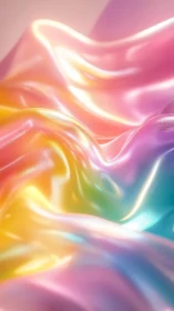 Iridescent pastel fabric shimmers in soft flowing waves.