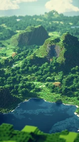 Minecraft Mountains Meet Real Skies.