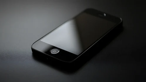 Sleek obsidian smartphone gleaming with modern elegance and tech allure.
