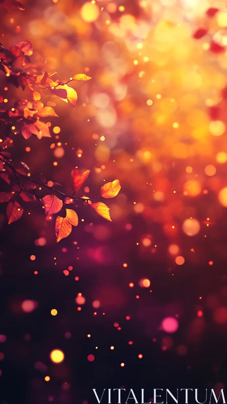 Autumn embers drift upward while twilight quietly melts