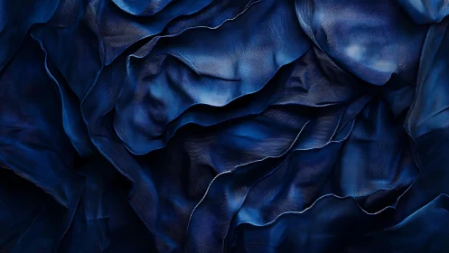 Deep Blue Abstract Fabric Layers with Dramatic Texture.
