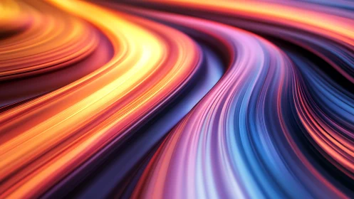 River of neon light flowing through a dreamlike horizon.