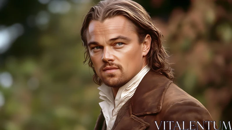 Handsome period gentleman gazes ahead with quiet resolve