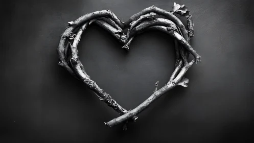 Twisted Branches Frame Love's Hollow Heart.