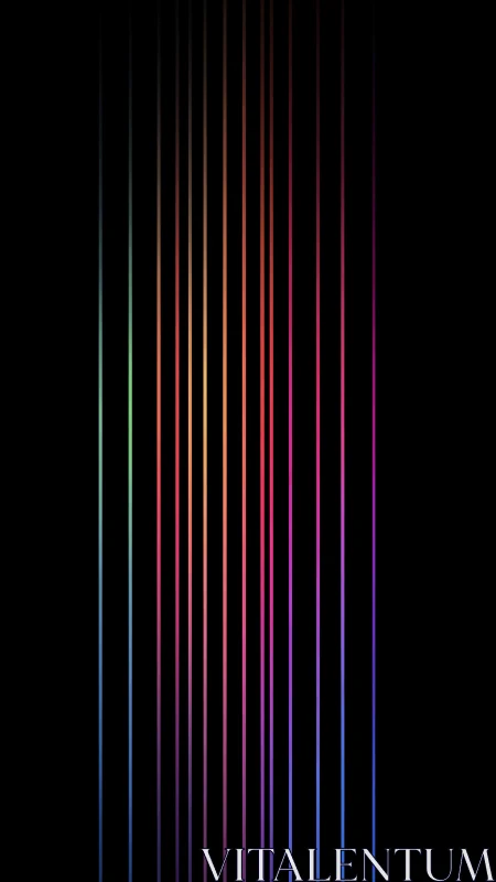 Vertical multicolor light bars on black background field.