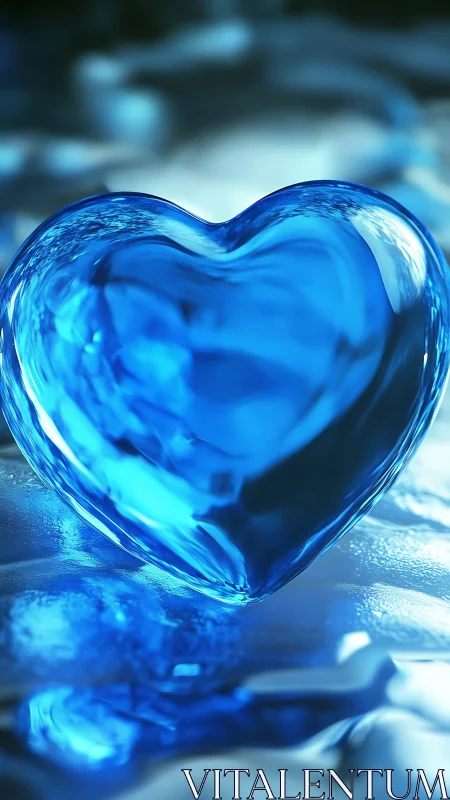 Luminous Blue Heart: Crystal Ice Form.