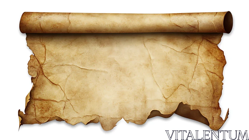 Old blank parchment scroll with worn edges and creases.
