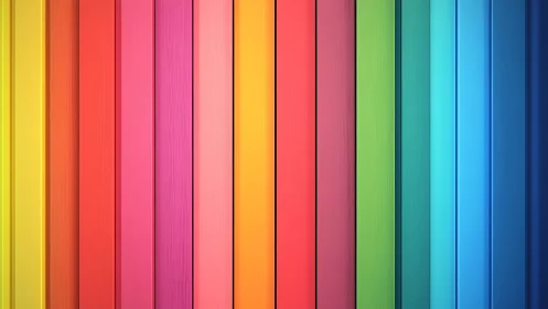 Vertical rainbow panels form bold geometric color spectrum.