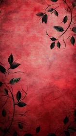 Crimson whisper wall with curling black shadow vines.