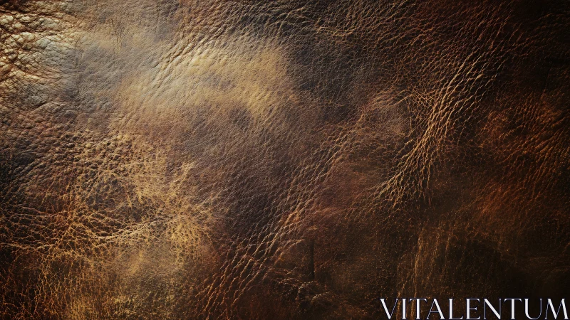 Aged brown leather surface with high-contrast creased patina