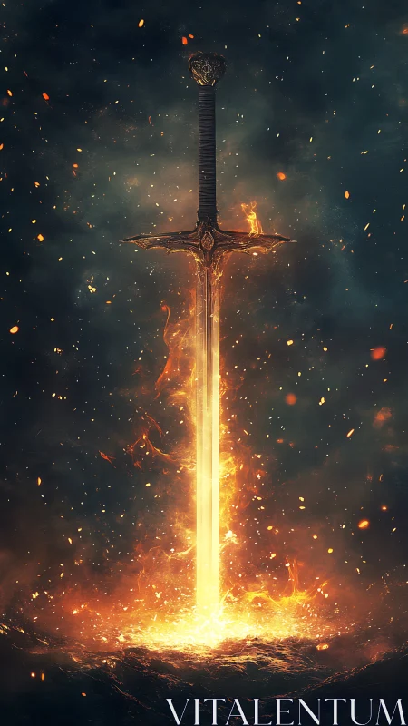 Legendary Sword Forged in Flames and Starlight.