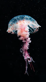 Starlit jellyfish drifts like a cosmic lantern of tides.
