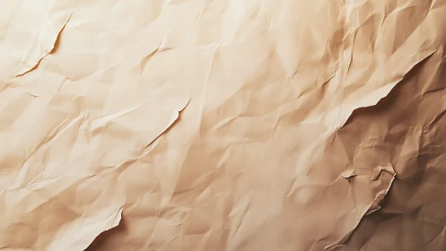 Crumpled kraft paper topology under directional studio lighting.