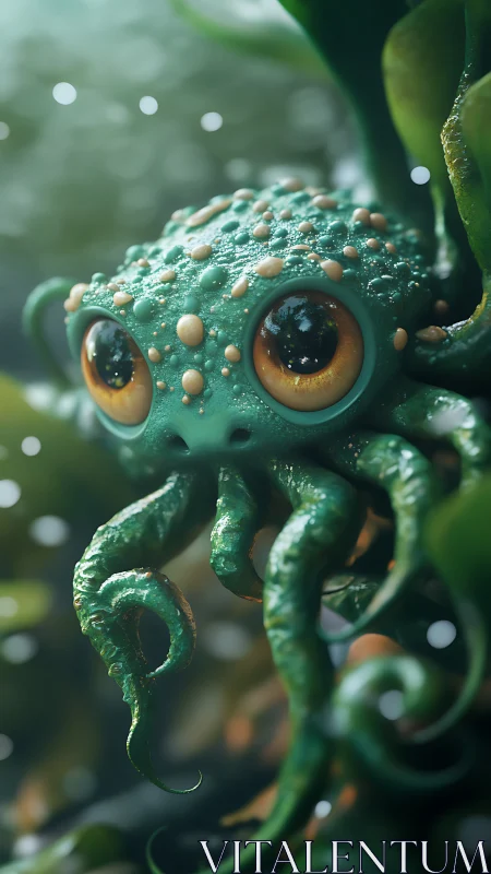 Rendered cephalopod creature exhibits detailed surface textures