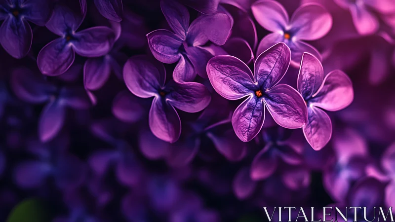 Luminous Lilac Blooms in Purple Twilight.