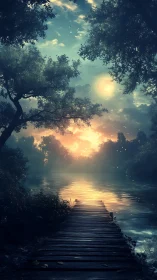 Moonlit riverboard stroll into a hush-soaked sky portal.