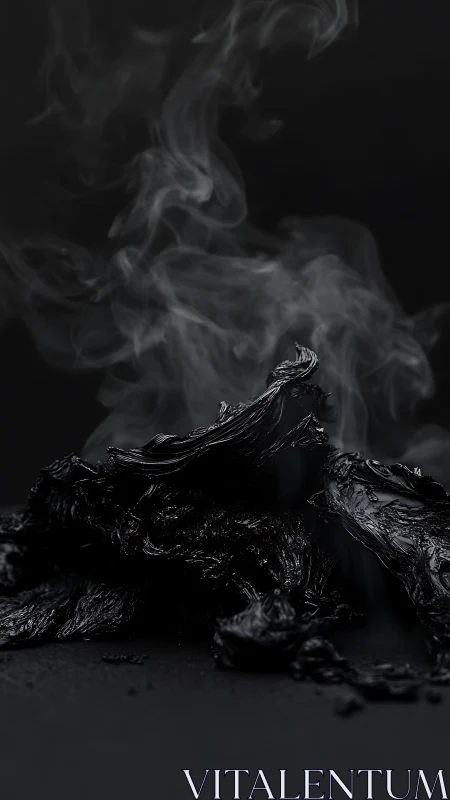 Smoldering charred textures emerge from deep low-key lighting
