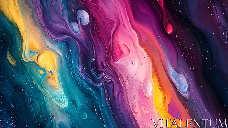 Vibrant liquid nebula flows in swirling cosmic colors.