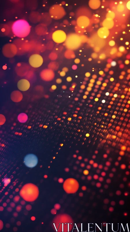 Vibrant bokeh data grid with glowing digital light field.