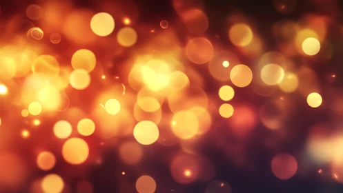 Warm golden bokeh abstract background with glowing light circles.