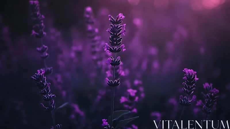 Lavender flowers with selective focus and bokeh depth
