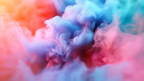 Colorful dense smoke plumes form soft gradients in motion