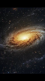 Spiral galaxy core with dense star field in space.