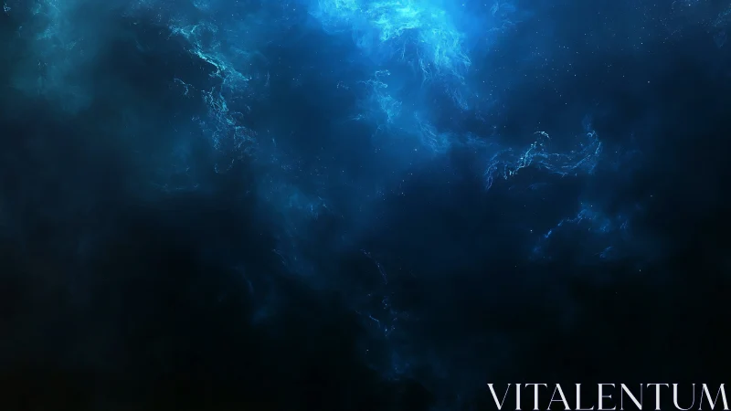 Midnight nebula bloom in a deep electric cosmos hush.