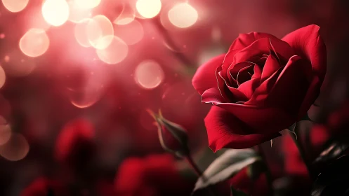 Crimson Bloom Steals the Spotlight Against Dreamy Bokeh