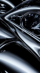 Parametric chrome curvature fields with reflective caustics.