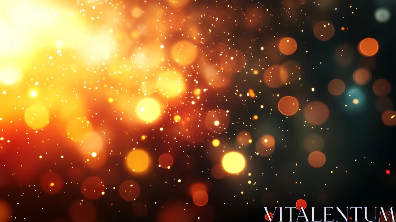 Golden ember lights drift through a dreamy night bloom.