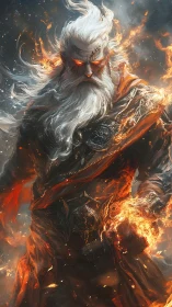 Fiery warlock with molten armor channels controlled elemental inferno