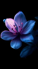Neon Petals in Twilight: A Bioluminescent Bloom.