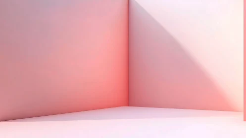 Blush-lit corner where soft geometry hums with quiet light.