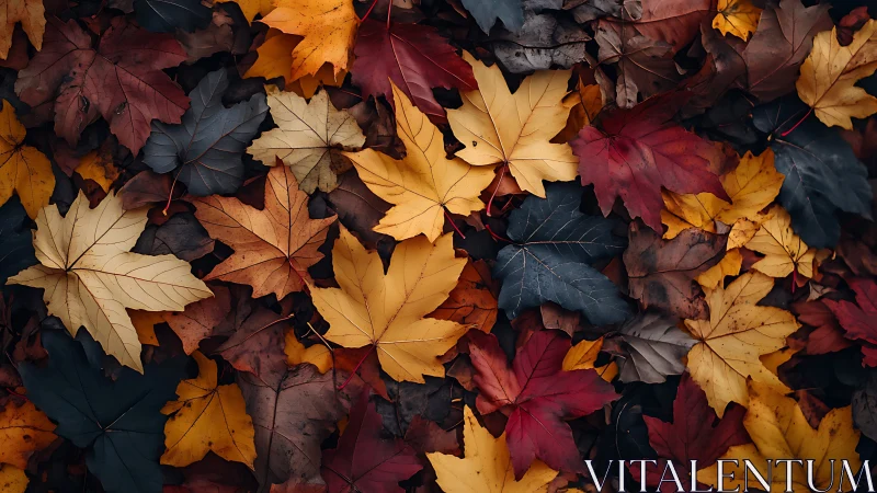 Multihued maple leaf lattice with high-contrast seasonal tonality.