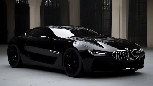 Midnight coupe prowls the gallery like liquid black chrome