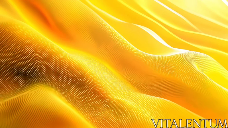 Yellow digital surface displays undulating dotted waveforms