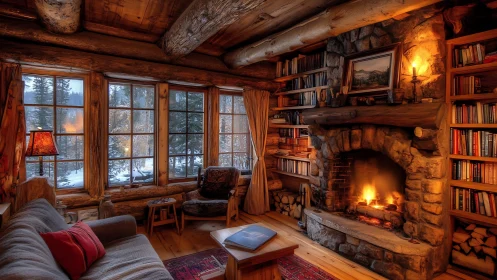 Ember-Lit Sanctuary: Where Logs Whisper and Pages Glow.