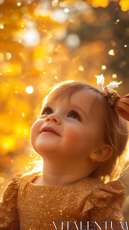 Child in Golden Light: Wonder and Innocence.