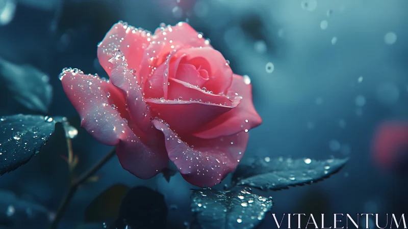 Red Rose with Water Droplets: Macro Photography with Depth of Field