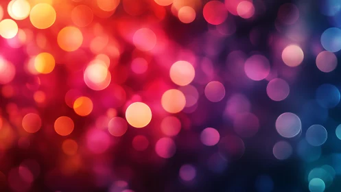 Defocused multicolor bokeh circles with gradient chromatic transitions