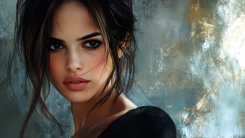 Stormlit gaze pauses where brushstrokes blur into memory